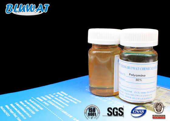কেনা জল চিকিত্সা Quaternary অ্যামোনিয়াম Cationic পলিমার 50% তরল Polyamine অনলাইন উত্পাদন