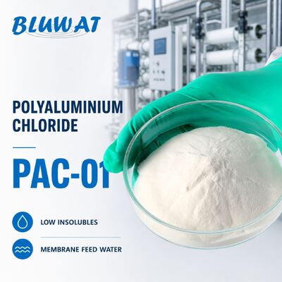 কেনা 0.1% সর্বোচ্চ অদ্রবণীয় সাদা পাউডার ২৫ কেজি ব্যাগ PAC-01 পলিমিনিয়াম ক্লোরাইড মেমব্রেন ফিড ওয়াটারের জন্য অনলাইন উত্পাদন