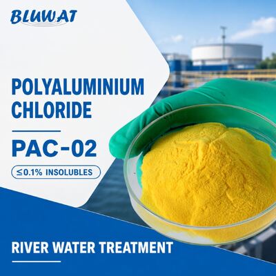 কেনা স্প্রে শুকনো PAC-02 পলিঅ্যালুমিনিয়াম ক্লোরাইড ৩০% মিনি. Al2O3 এবং ০.১% ম্যাক্স. নদী জলের চিকিত্সার জন্য অসহনীয় অনলাইন উত্পাদন